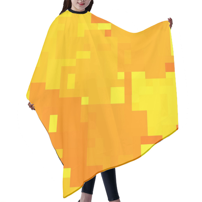 Personality  Yellow And Orange Vector Squares Background Hair Cutting Cape