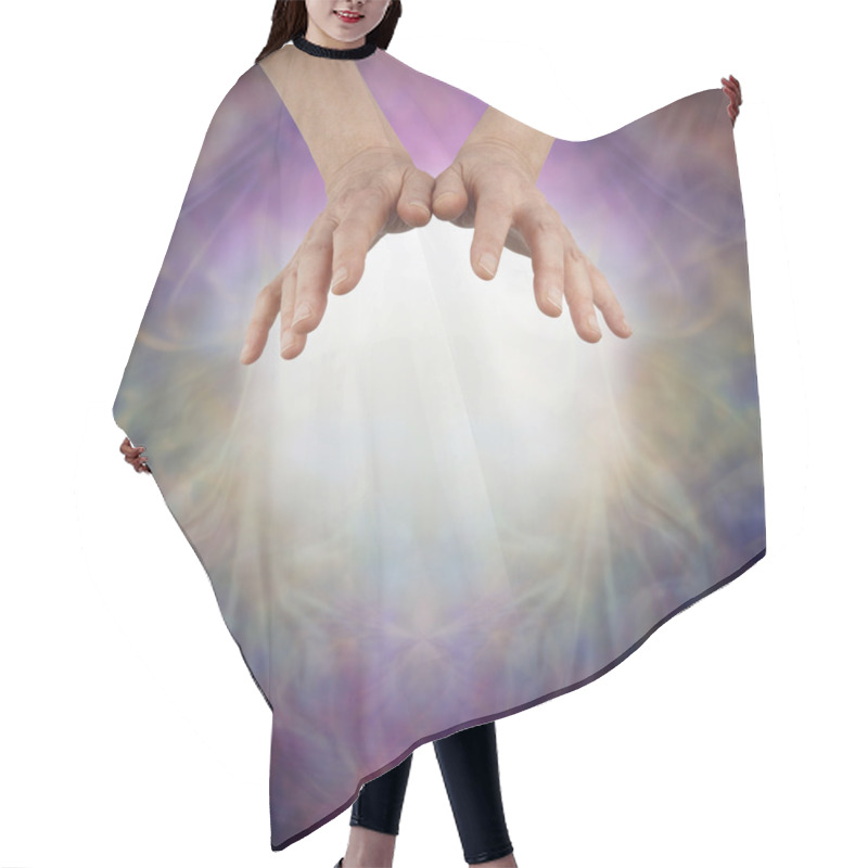 Personality  Sensing Prana With Open Hands  Hair Cutting Cape