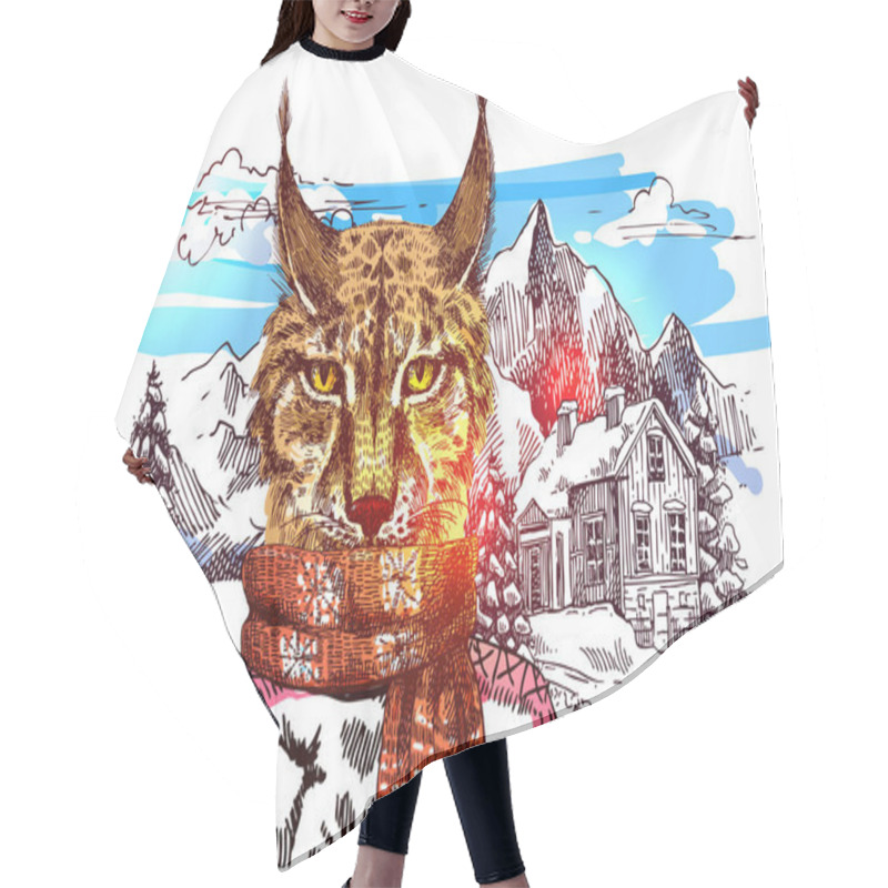 Personality  Animals In Mountains Hair Cutting Cape