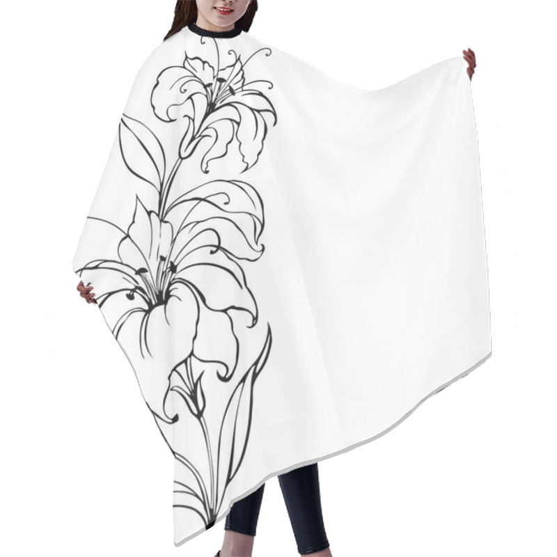 Personality  Lily Flower Hair Cutting Cape