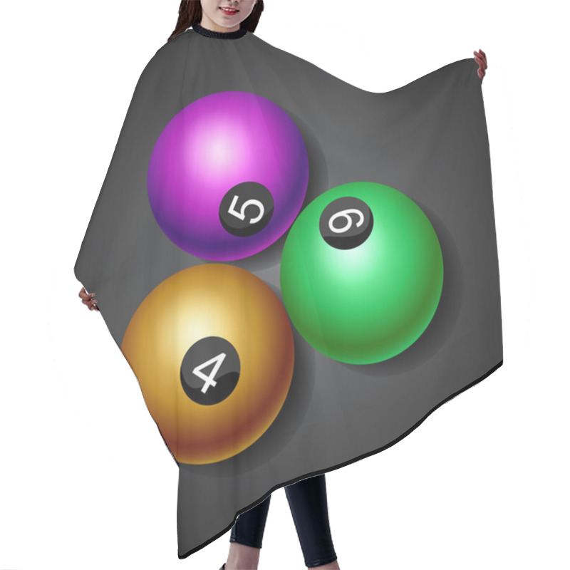 Personality  Billiard Balls On Black Background Hair Cutting Cape