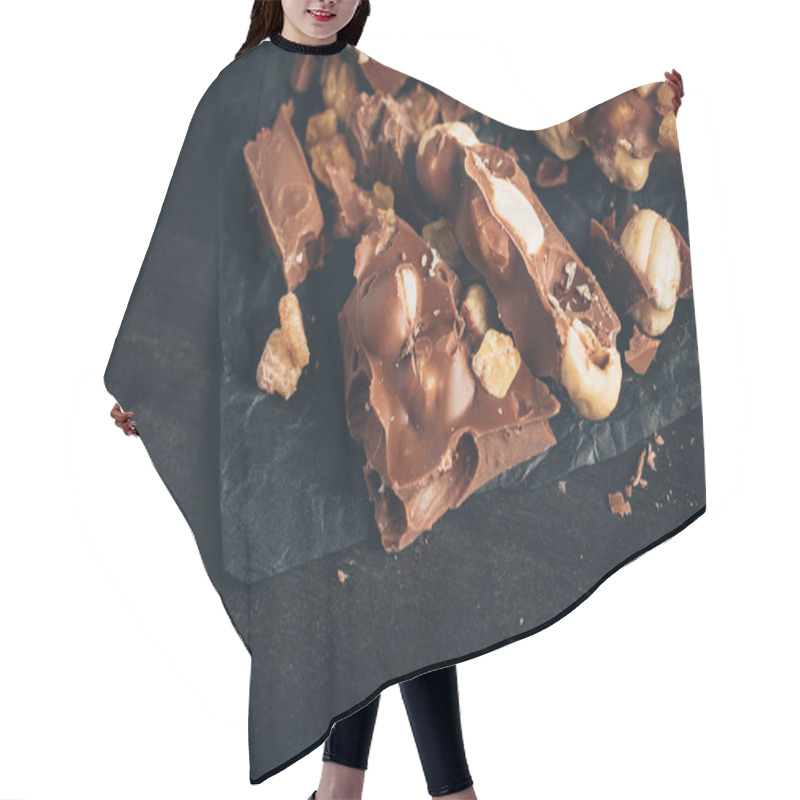 Personality  Milk Chocolate With Nuts Pieces Hair Cutting Cape