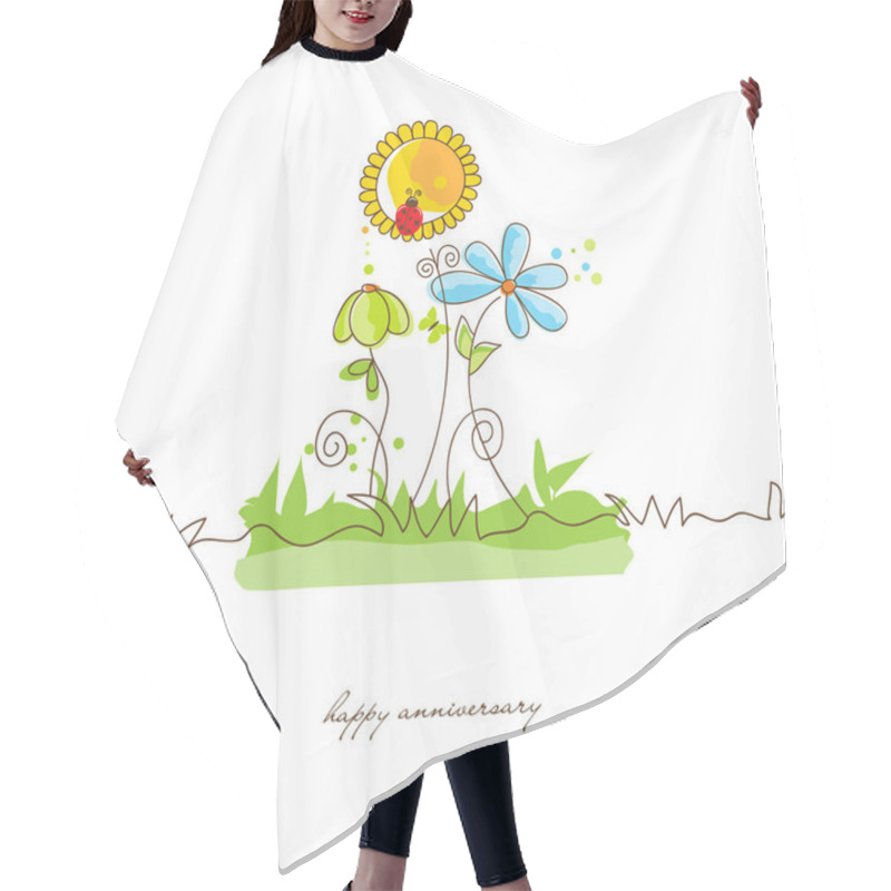 Personality  Cute Flowers Background Or Greeting Card Hair Cutting Cape