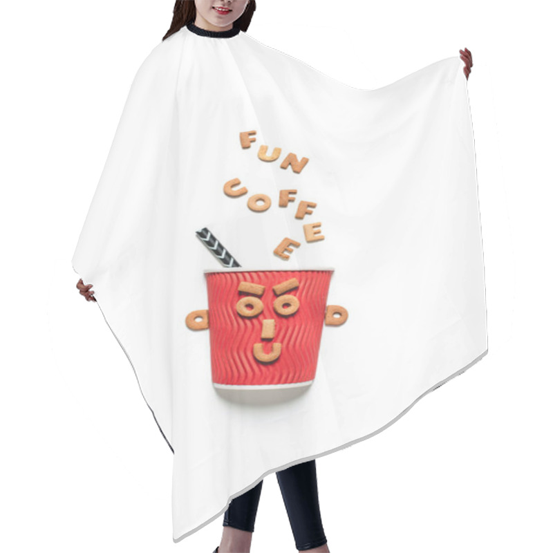 Personality  Disposable Coffee Cup With Cookies  Hair Cutting Cape