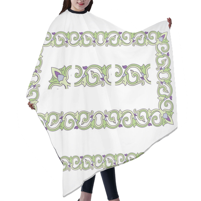 Personality  Seamless Tiling Border And Frame With Corner Hair Cutting Cape