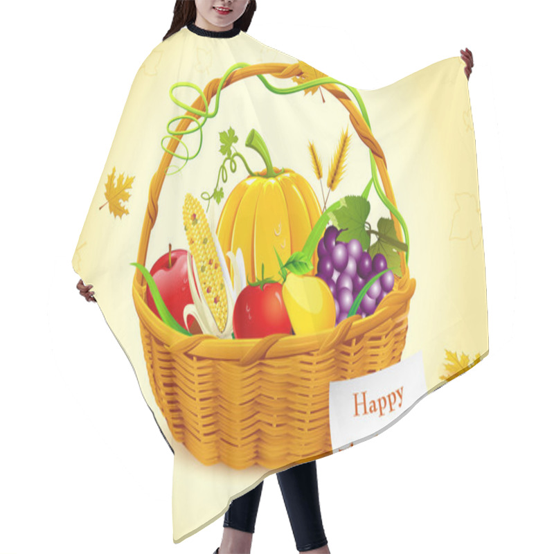 Personality  Basket Full Of Thanksgiving Vegetable Hair Cutting Cape