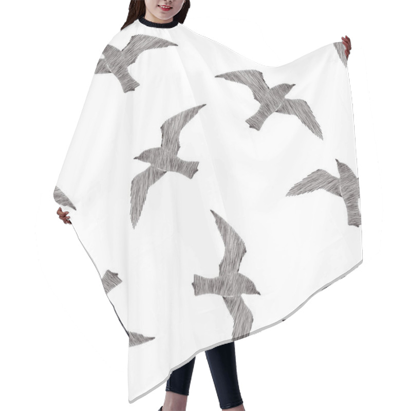 Personality  Flying Bird Silhouettes Hair Cutting Cape