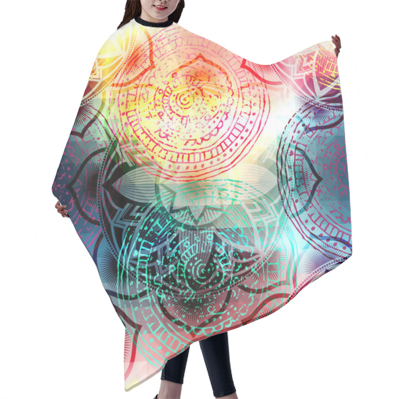 Personality  Tie Dye Hair Cutting Cape