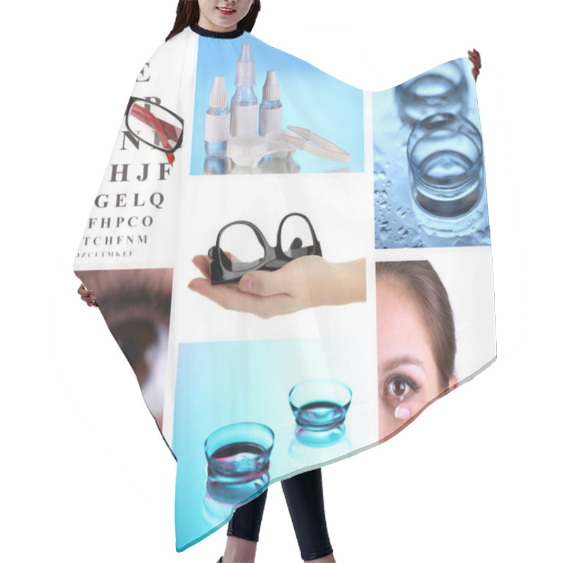 Personality  Collage Of Equipment For Good Vision Close-up Hair Cutting Cape