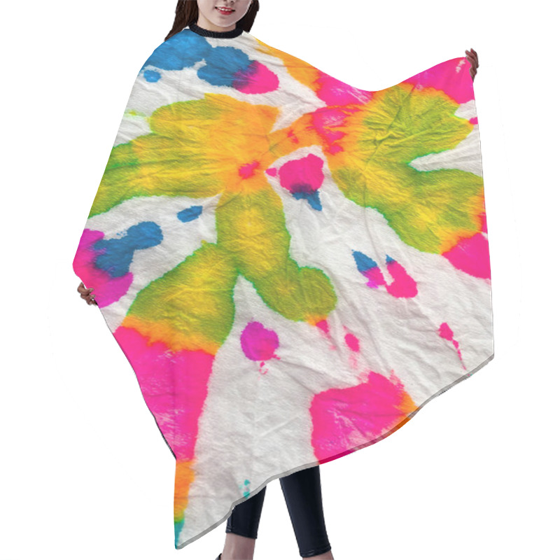 Personality  Tie Dye Spiral Background. Hair Cutting Cape