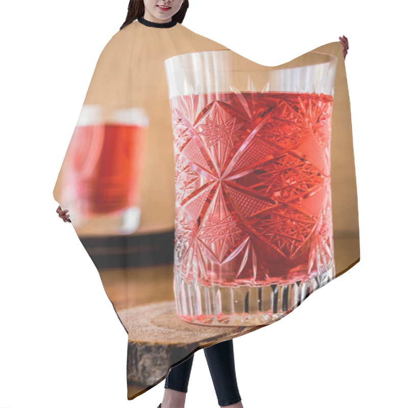 Personality  Turkish Ottoman Drink Rose Sherbet Or Cranberry Serbet In Crystal Glass Hair Cutting Cape