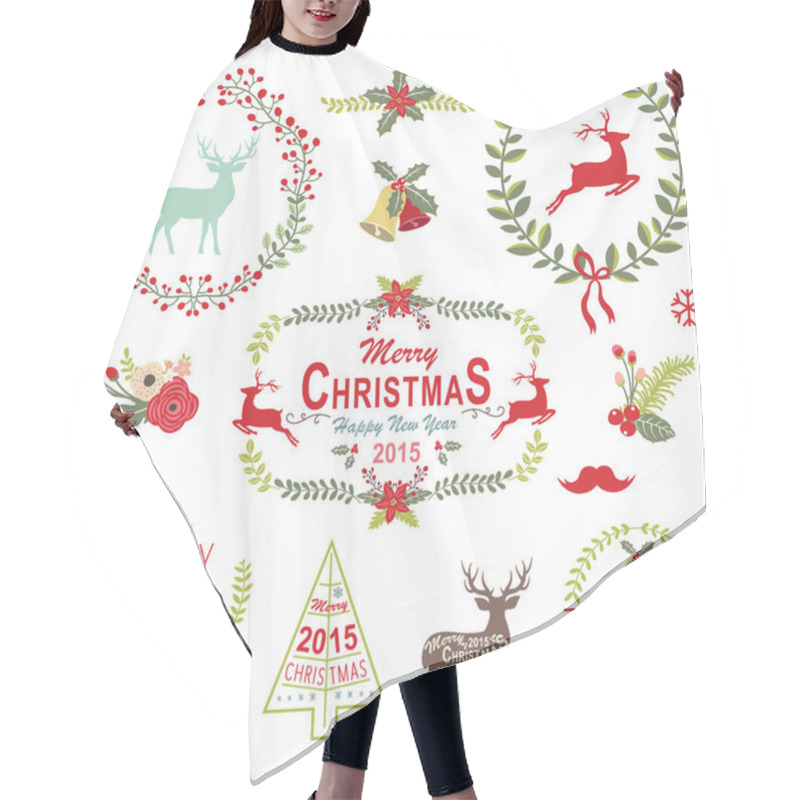 Personality  Christmas Wreath Frame Collection Hair Cutting Cape