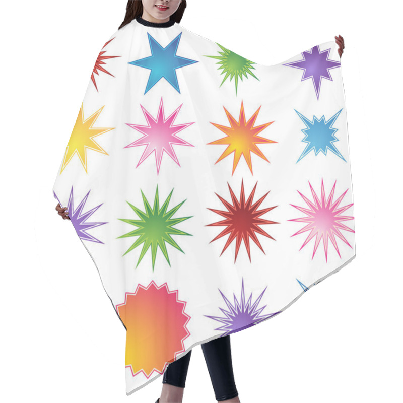 Personality  Set Of 16 Starburst Shapes Hair Cutting Cape