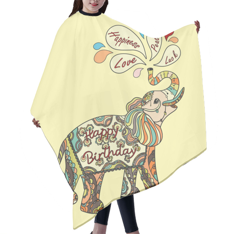 Personality  Stylized Fantasy Patterned Elephant Hair Cutting Cape