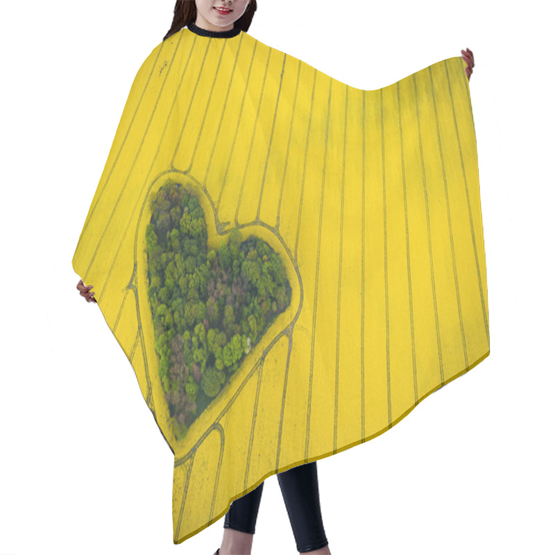 Personality  Real Heart Shaped Copse Of Forest Among Rape Field Hair Cutting Cape