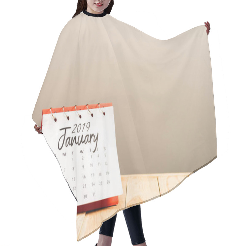 Personality  Calendar With 'january 2019' Lettering Isolated On Beige With Copy Space Hair Cutting Cape