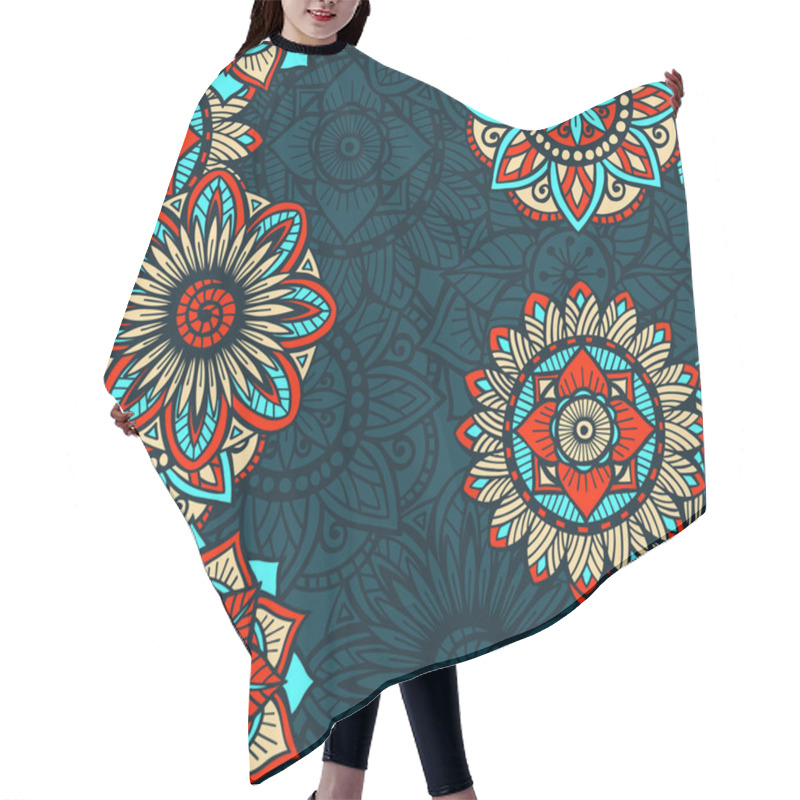 Personality  Seamless Mandalas Pattern Hair Cutting Cape