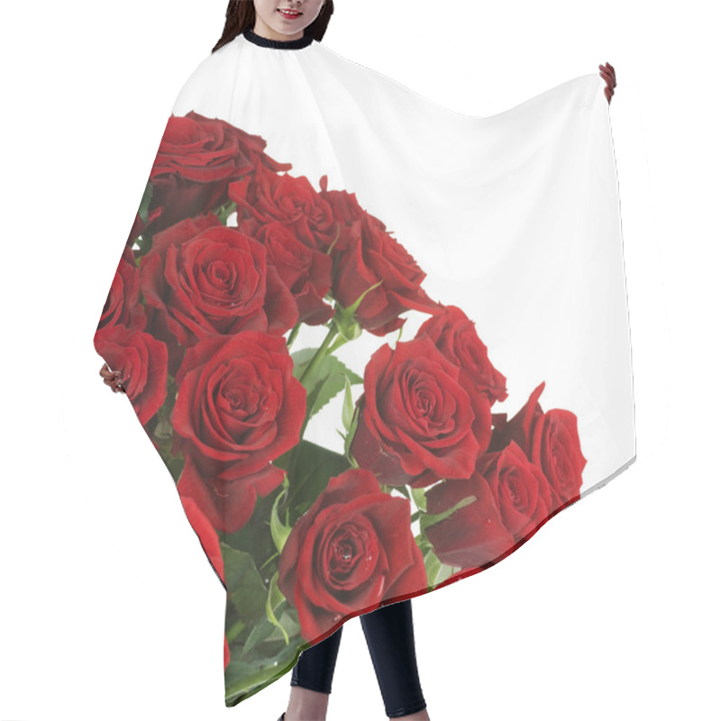 Personality  Big Red Roses Bouquet Border Hair Cutting Cape