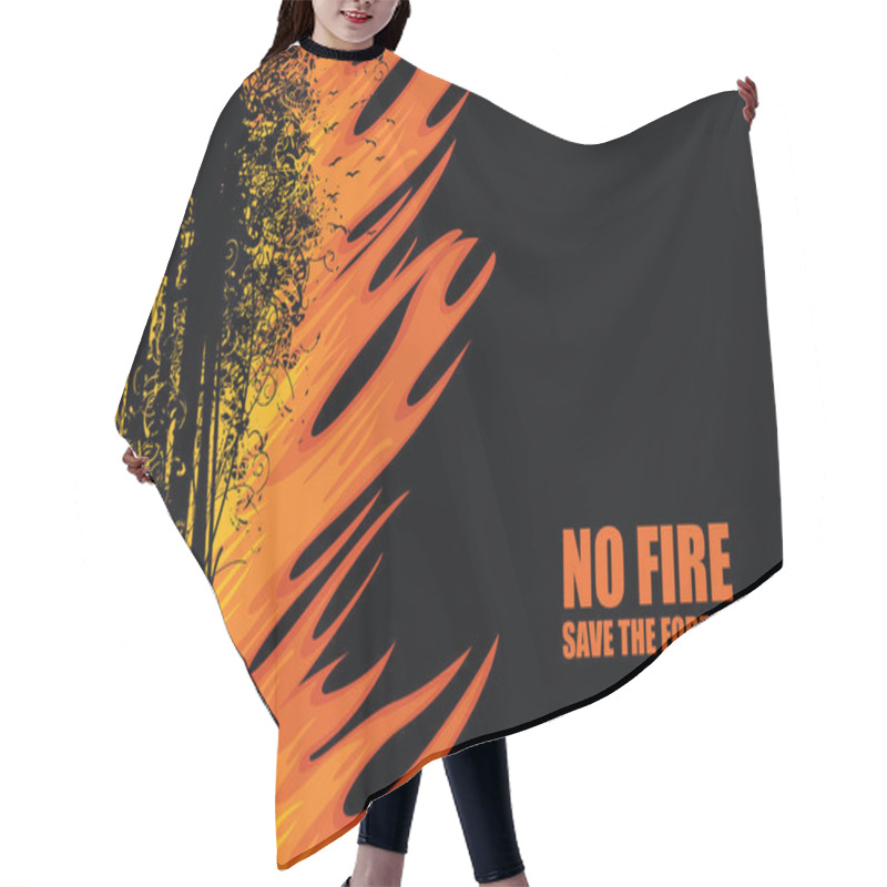 Personality  Save The Forest, ECO Poster On The Theme Of Forest Fires Hair Cutting Cape