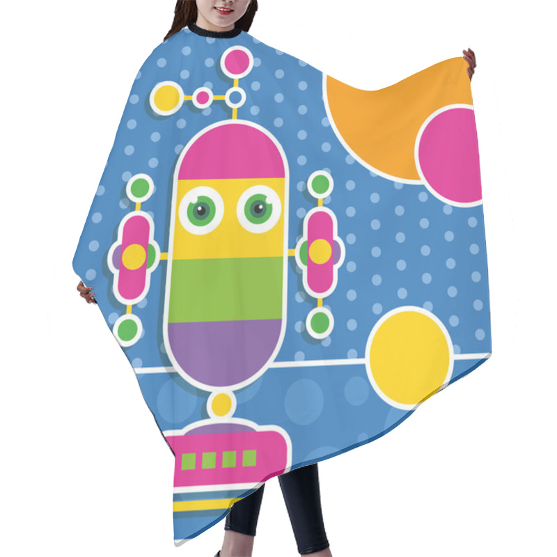 Personality  Cute Robot Greeting Card Hair Cutting Cape