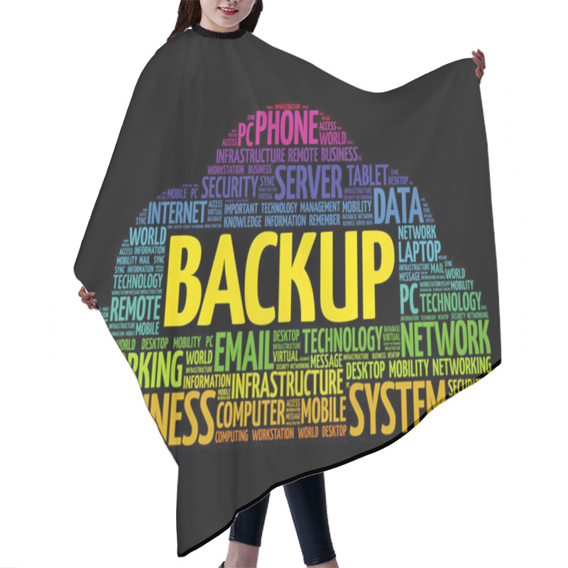 Personality  BACKUP Word Cloud Collage Hair Cutting Cape