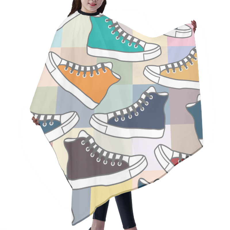 Personality  Background With Sneakers Hair Cutting Cape