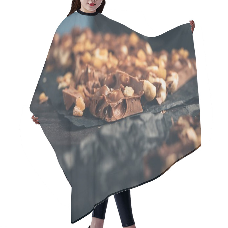 Personality  Milk Chocolate With Nuts Pieces Hair Cutting Cape