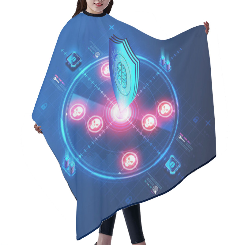 Personality  Cyber Threat Intelligence Concept - Collection And Analysis Of Information About Ongoing And Potential Cyber Attacks - 3D Illustration Hair Cutting Cape