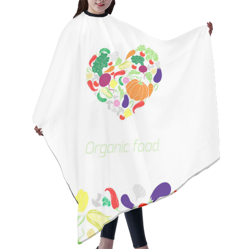 Personality  Heart Organic Vegetables Food Vector Illustration Hair Cutting Cape