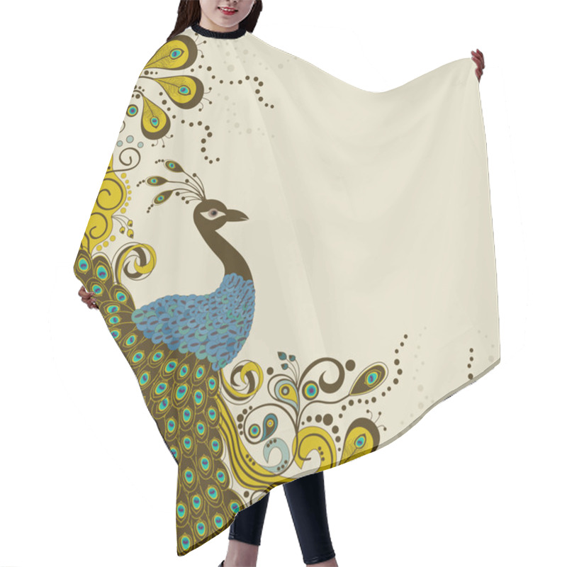 Personality  Peacock Card Hair Cutting Cape