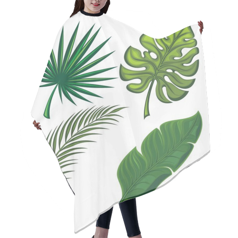 Personality  Set Of Tropical Leaves Hair Cutting Cape