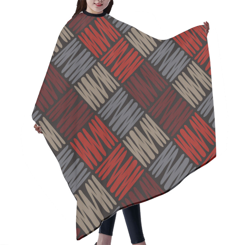 Personality  Seamless Geometric Pattern. The Texture Of The Squares. Scribble Texture. Textile Rapport. Hair Cutting Cape