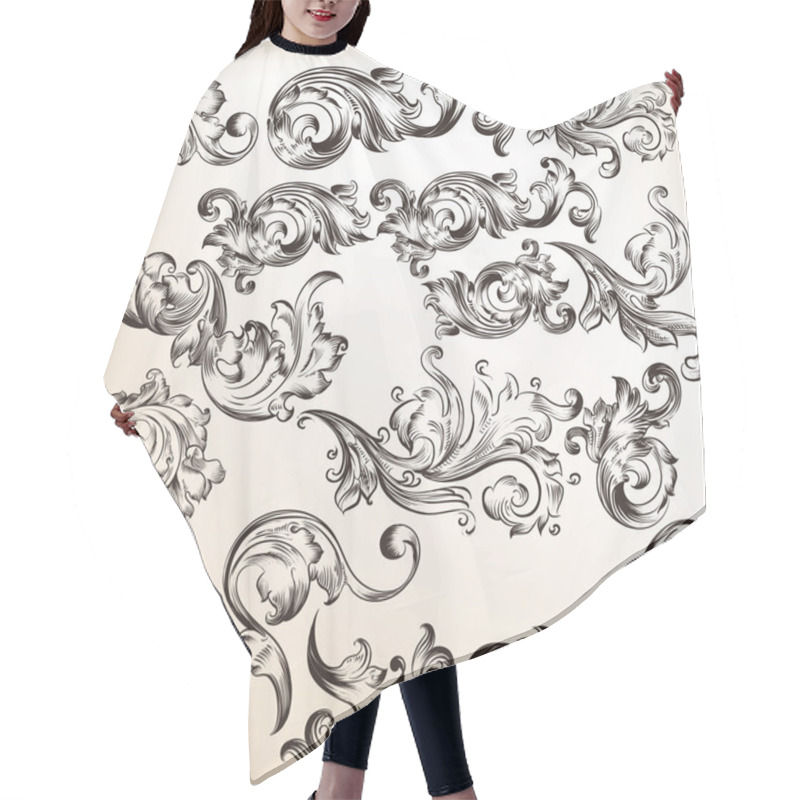 Personality  Collection Of Vector Swirls Hair Cutting Cape