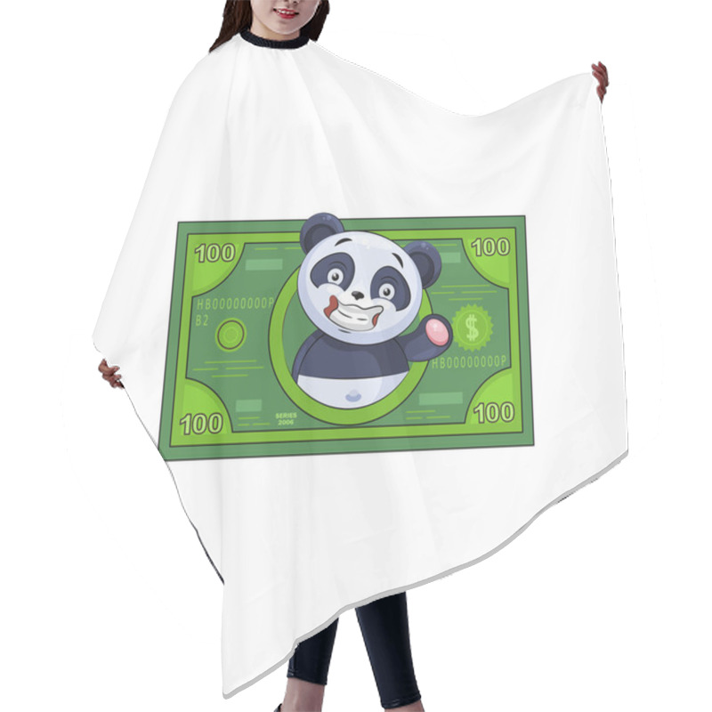 Personality  Panda Sticker Emoticon Money Profit Dollar Hair Cutting Cape