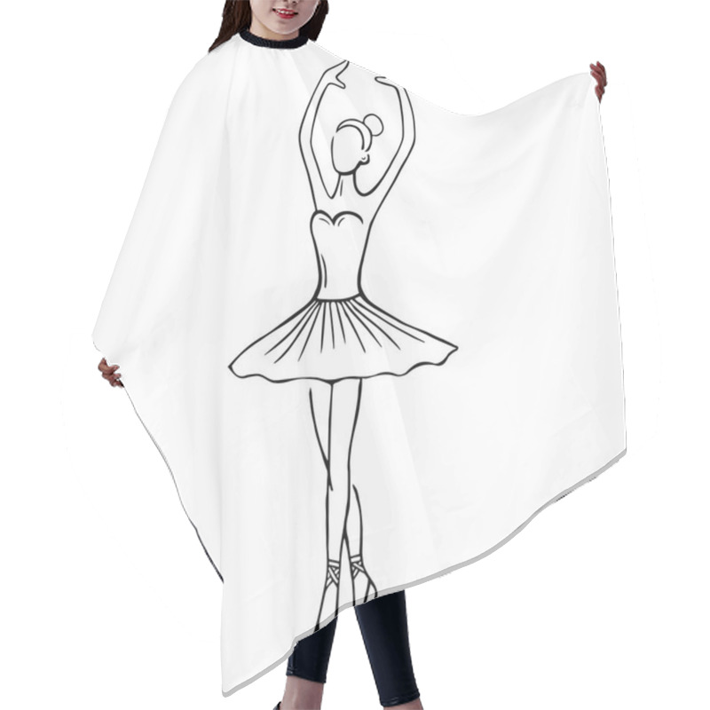 Personality  Beautiful Hand Drawn Ballerina Stock Illustration Hair Cutting Cape