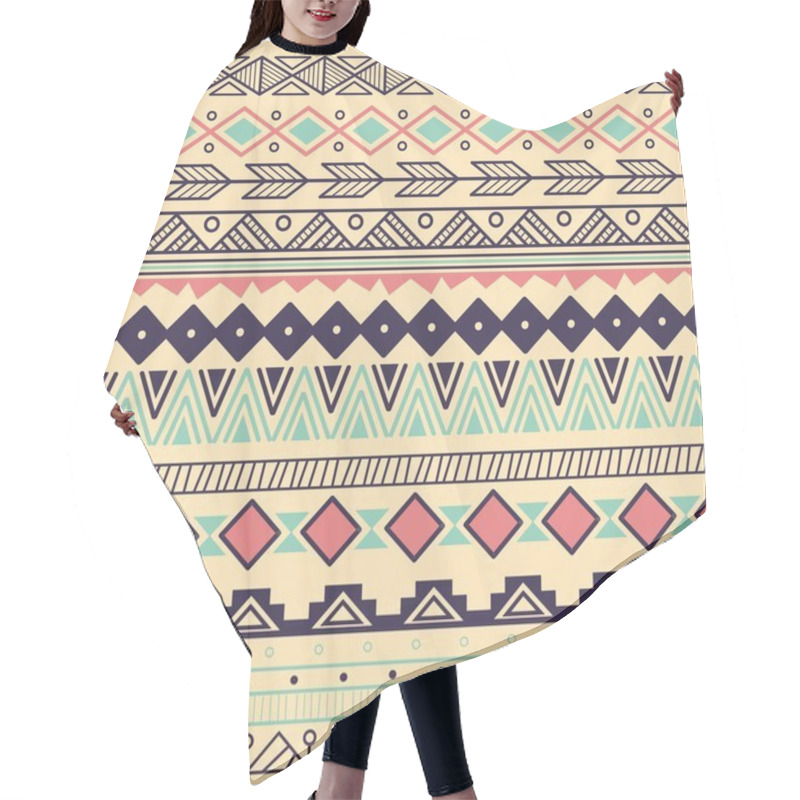 Personality  Aztec Tribal Pattern In Stripes Hair Cutting Cape