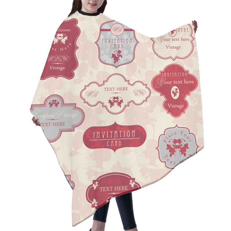 Personality  Ornate Vector Frames Hair Cutting Cape