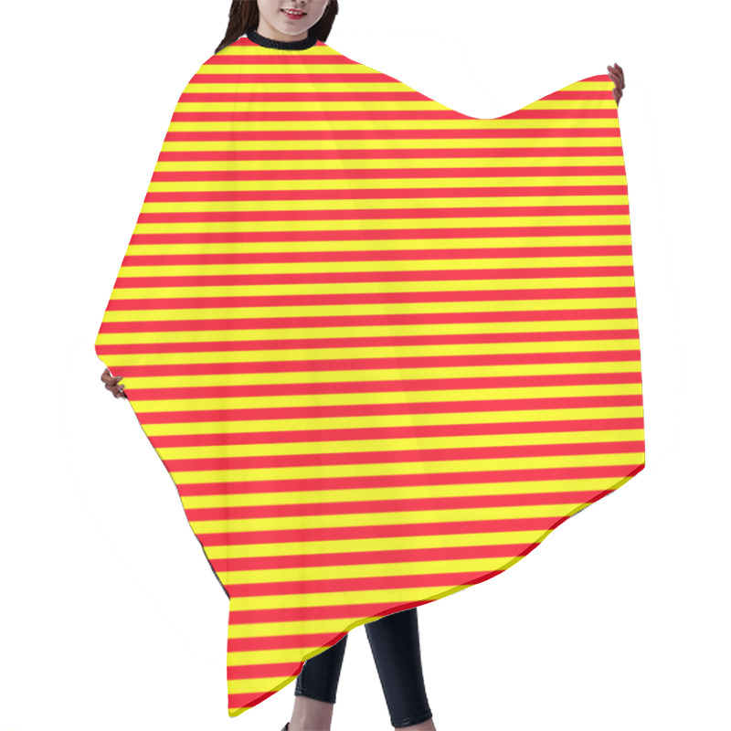 Personality  Red And Yellow Horizontal Stripe Pattern Hair Cutting Cape