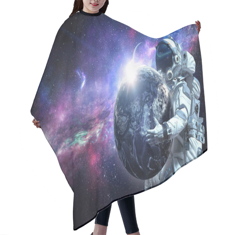 Personality  Spaceman Carry Big Planet. Mixed Media Hair Cutting Cape