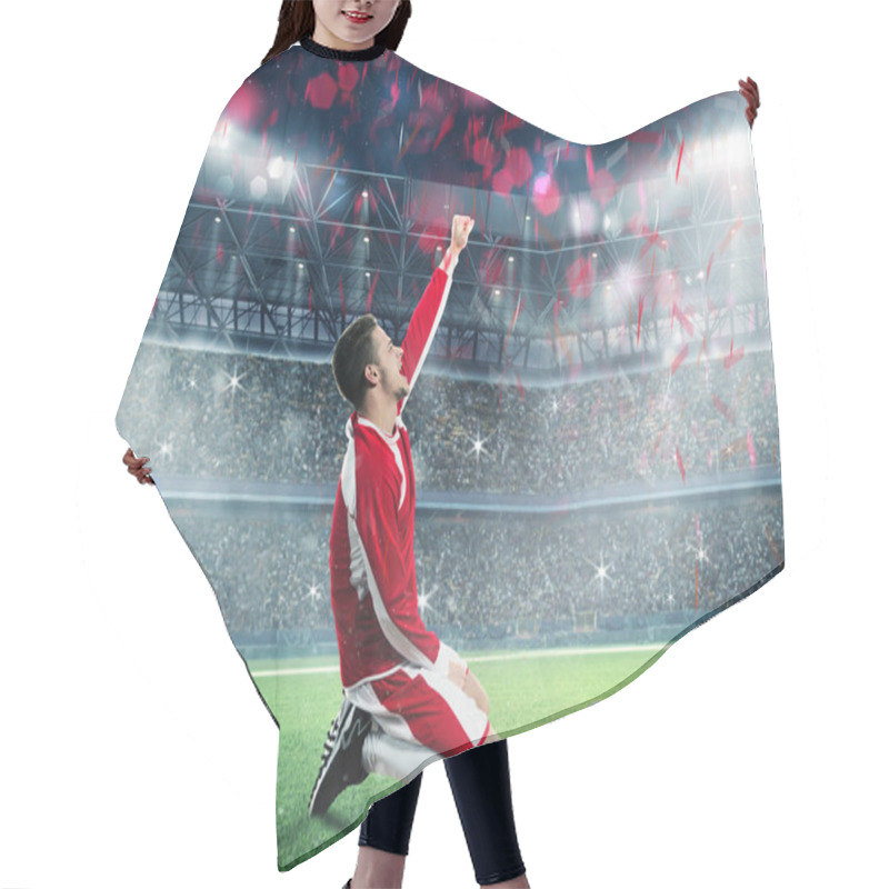 Personality  Soccer Player On A Stadium Field Hair Cutting Cape