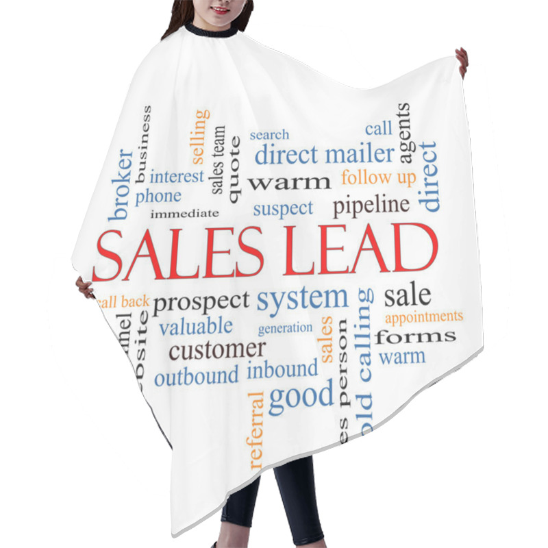 Personality  Sales Lead Word Cloud Concept Hair Cutting Cape