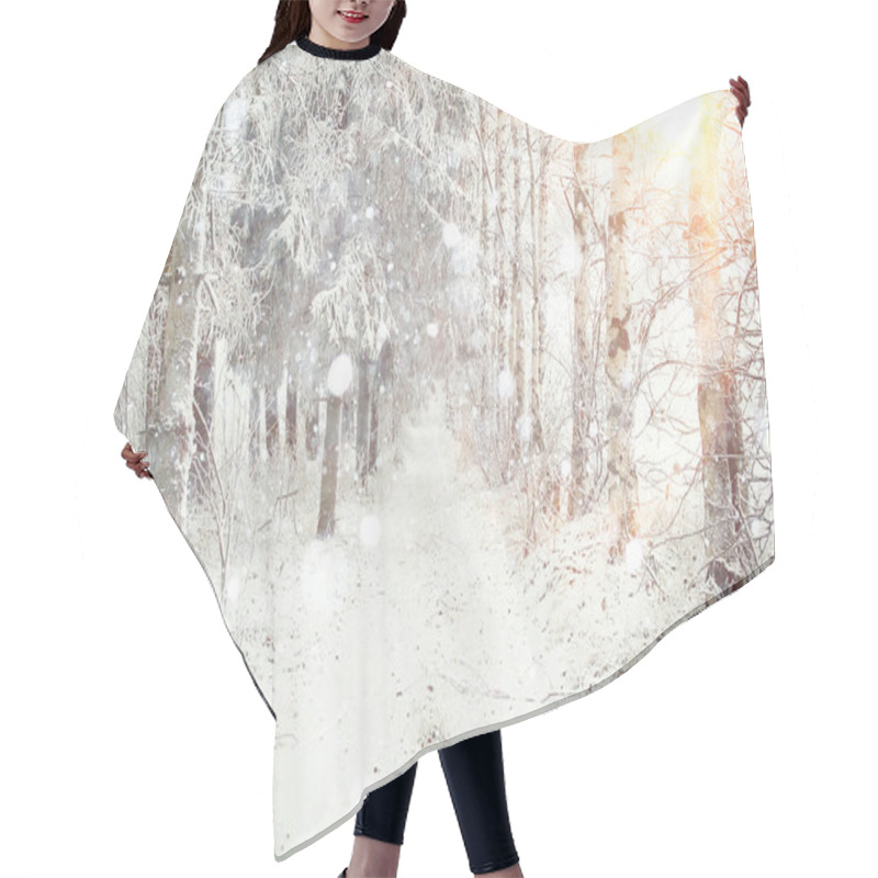 Personality  Winter Landscape Hair Cutting Cape