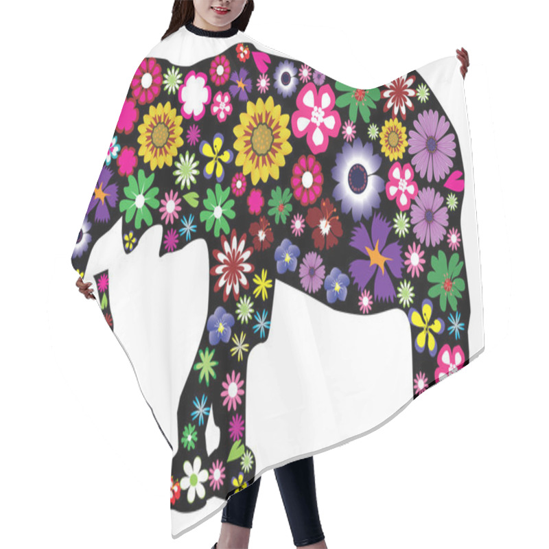 Personality  Floral Elephant Hair Cutting Cape