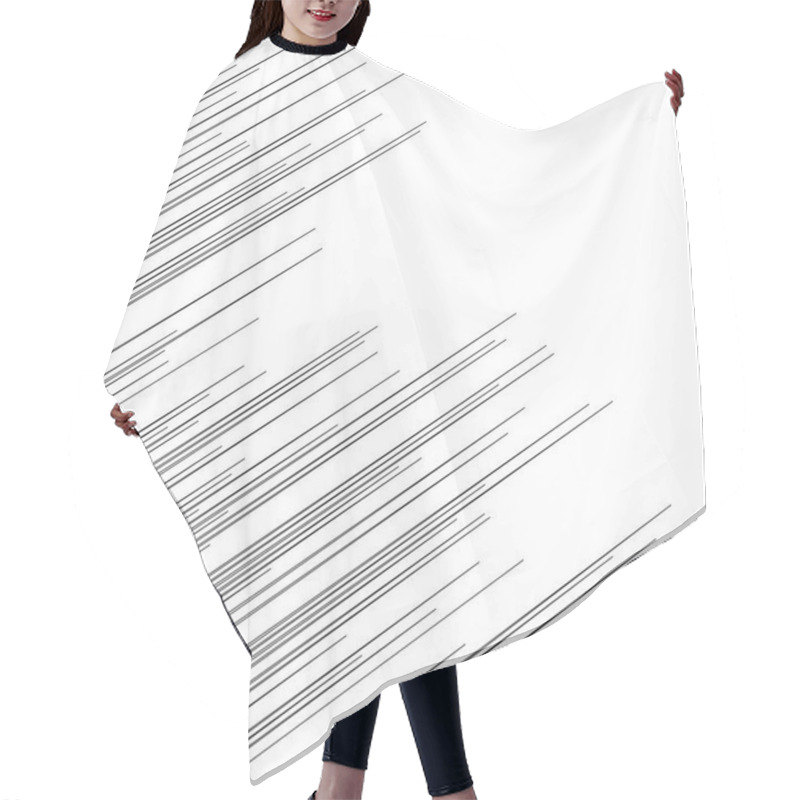 Personality  Oblique, Diagonal Dynamic Lines Pattern. Straight Parallel Skew  Hair Cutting Cape