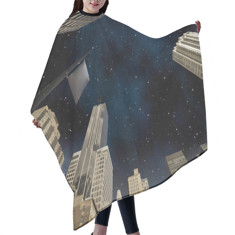 Personality  Starry Night Over New York City Skyscrapers Hair Cutting Cape