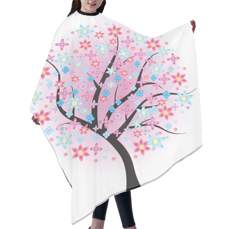 Personality  Blossoming Spring Tree Hair Cutting Cape