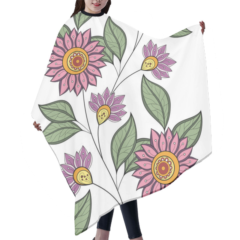 Personality  Seamless Floral Pattern Hair Cutting Cape