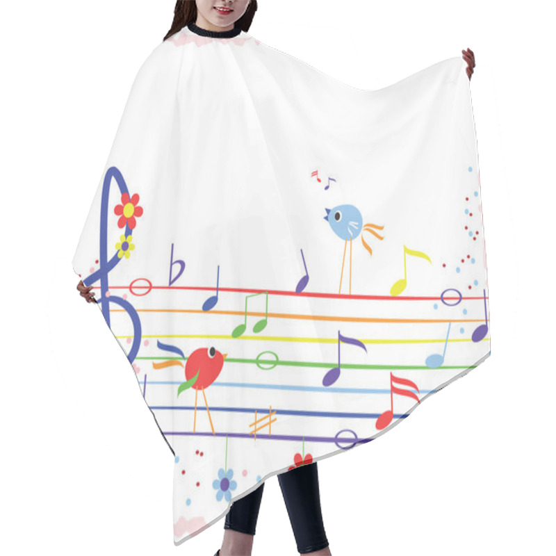 Personality  Music Rainbow,frame Hair Cutting Cape