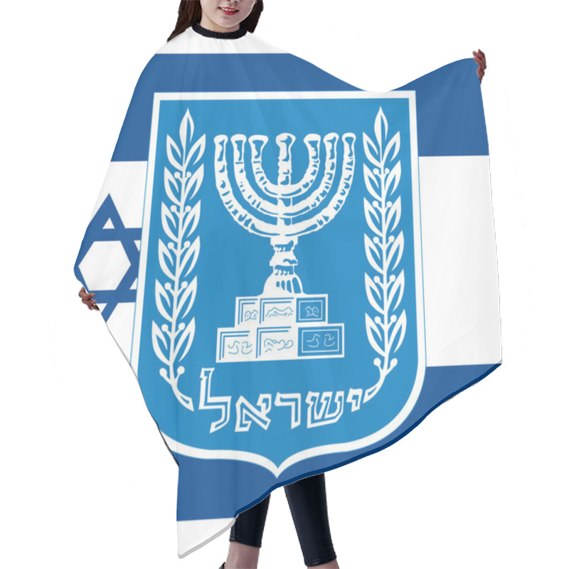 Personality  Israel Coat Of Arm And Flag Hair Cutting Cape