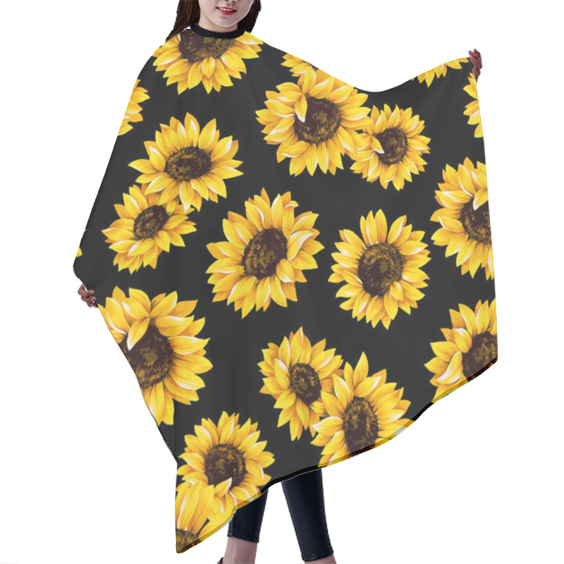 Personality  Sunflower Pattern Hair Cutting Cape